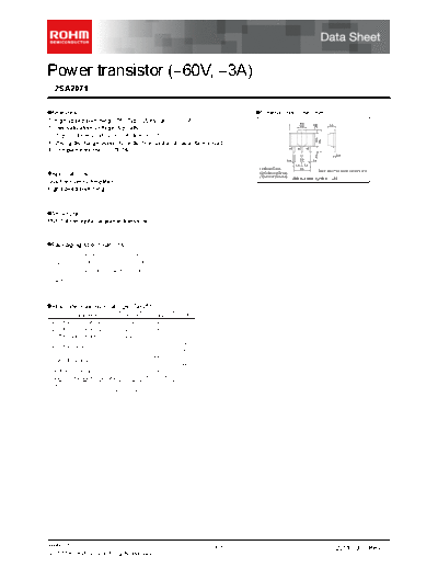 Rohm 2sa2071  . Electronic Components Datasheets Active components Transistors Rohm 2sa2071.pdf