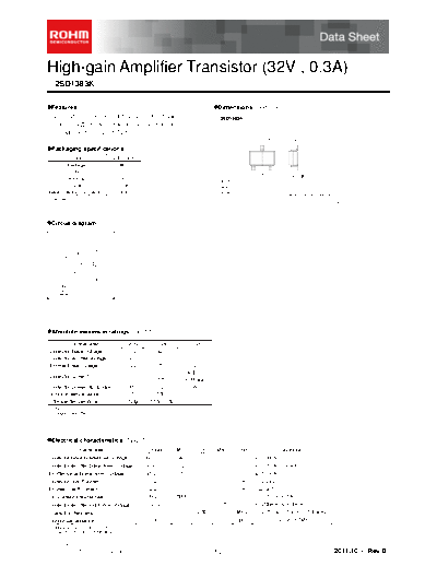 Rohm 2sd1383k  . Electronic Components Datasheets Active components Transistors Rohm 2sd1383k.pdf