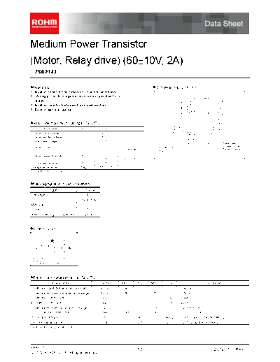 Rohm 2sd2143  . Electronic Components Datasheets Active components Transistors Rohm 2sd2143.pdf