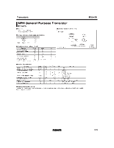 Rohm bc847b(rohm)  . Electronic Components Datasheets Active components Transistors Rohm bc847b(rohm).pdf