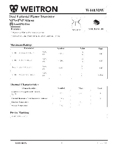 . Electronic Components Datasheets w4413dw  . Electronic Components Datasheets Active components Transistors Wietron w4413dw.pdf