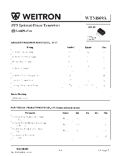 Wietron wtm669a  . Electronic Components Datasheets Active components Transistors Wietron wtm669a.pdf
