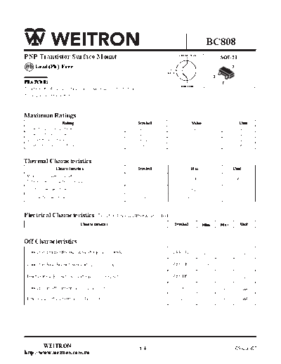 . Electronic Components Datasheets bc808  . Electronic Components Datasheets Active components Transistors Wietron bc808.pdf