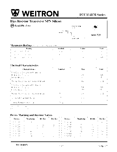 Wietron dtc114em  . Electronic Components Datasheets Active components Transistors Wietron dtc114em.pdf