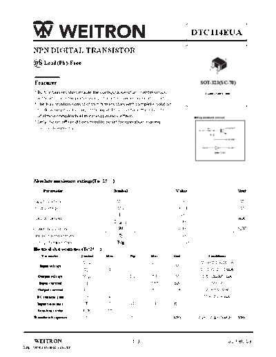 Wietron dtc114eua  . Electronic Components Datasheets Active components Transistors Wietron dtc114eua.pdf