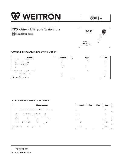 Wietron s9014  . Electronic Components Datasheets Active components Transistors Wietron s9014.pdf