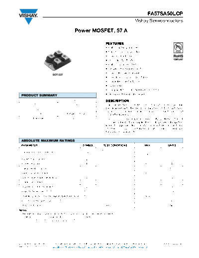 Vishay fa57sa50  . Electronic Components Datasheets Active components Transistors Vishay fa57sa50.pdf