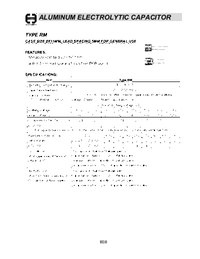 Cosonic [radial thru-hole] RM Series  . Electronic Components Datasheets Passive components capacitors Cosonic Cosonic [radial thru-hole] RM Series.pdf