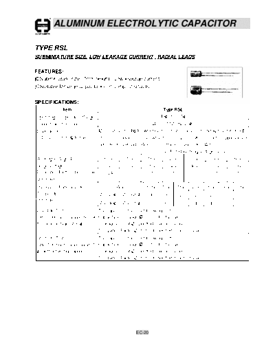 Cosonic [radial thru-hole] RSL Series  . Electronic Components Datasheets Passive components capacitors Cosonic Cosonic [radial thru-hole] RSL Series.pdf