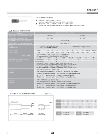 Enercon [radial thru-hole] GS Series  . Electronic Components Datasheets Passive components capacitors Enercon Enercon [radial thru-hole] GS Series.pdf