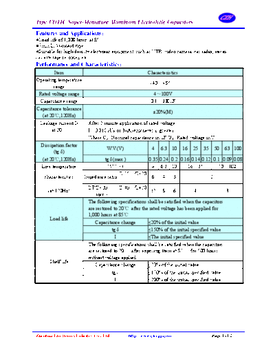 Elecap [radial thru-hole] CD11C Series  . Electronic Components Datasheets Passive components capacitors Elecap Elecap [radial thru-hole] CD11C Series.pdf