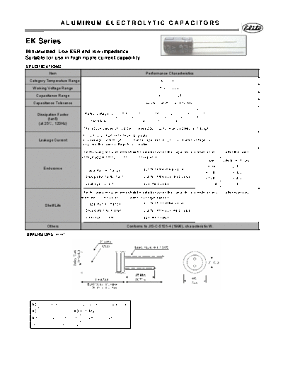 Elite [radial thru-hole] EK Series  . Electronic Components Datasheets Passive components capacitors Elite Elite [radial thru-hole] EK Series.pdf