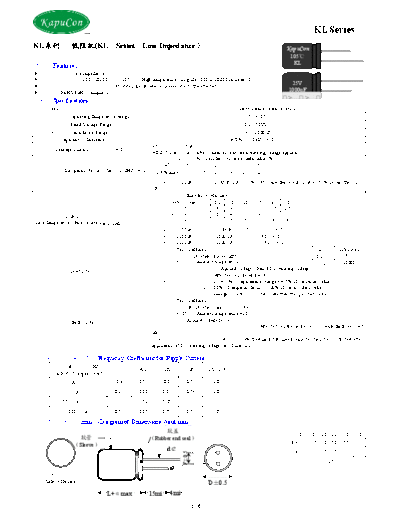 KapuCon [radial thru-hole] KL Series  . Electronic Components Datasheets Passive components capacitors KapuCon KapuCon [radial thru-hole] KL Series.pdf