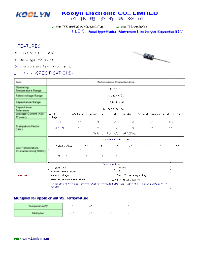 Koolyn [axial] KLE09 Series  . Electronic Components Datasheets Passive components capacitors Koolyn Koolyn [axial] KLE09 Series.pdf