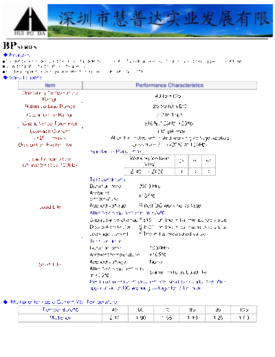 Huipuda [bi-polar radial] BP Series  . Electronic Components Datasheets Passive components capacitors Huipuda Huipuda [bi-polar radial] BP Series.pdf