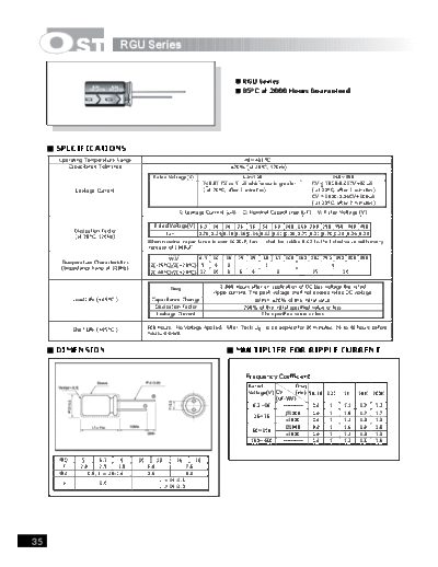 OST OST [radial] RGU series  . Electronic Components Datasheets Passive components capacitors OST OST [radial] RGU series.pdf