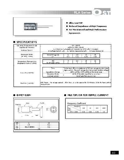 OST OST [radial] RLA series  . Electronic Components Datasheets Passive components capacitors OST OST [radial] RLA series.pdf