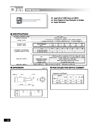 OST OST [radial] RSM series  . Electronic Components Datasheets Passive components capacitors OST OST [radial] RSM series.pdf