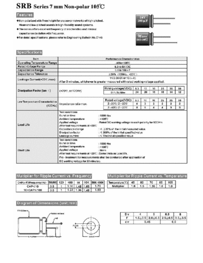 Micon [non-polar radial] SRB series  . Electronic Components Datasheets Passive components capacitors Micon Micon [non-polar radial] SRB series.pdf