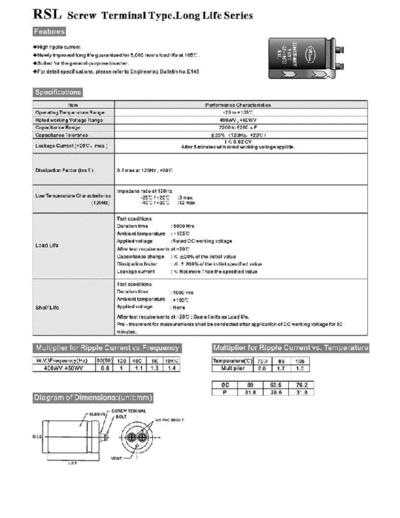 Micon [screw] RSL series  . Electronic Components Datasheets Passive components capacitors Micon Micon [screw] RSL series.pdf