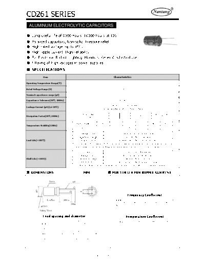 Nantung [radial thru-hole] CD261 Series  . Electronic Components Datasheets Passive components capacitors Nantung Nantung [radial thru-hole] CD261 Series.pdf