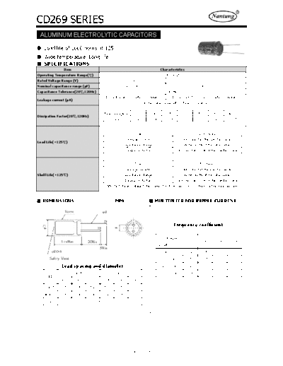 Nantung [radial thru-hole] CD269 Series  . Electronic Components Datasheets Passive components capacitors Nantung Nantung [radial thru-hole] CD269 Series.pdf