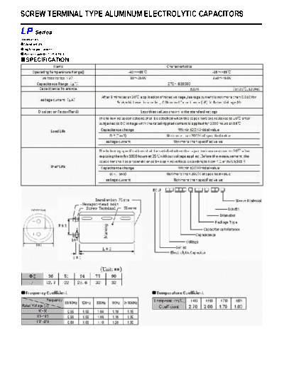 Nicon LP [radial thru-hole] Series  . Electronic Components Datasheets Passive components capacitors Nicon Nicon LP [radial thru-hole] Series.pdf