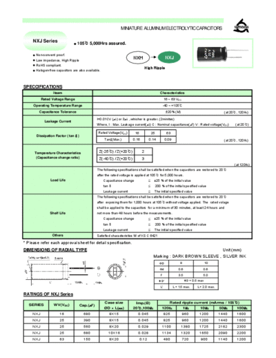 Samyoung [radial thru-hole] NXJ Series  . Electronic Components Datasheets Passive components capacitors Samyoung Samyoung [radial thru-hole] NXJ Series.pdf