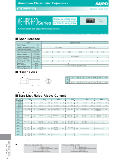 Sanyo [radial thru-hole] HPC-HPD Series  . Electronic Components Datasheets Passive components capacitors Sanyo Sanyo [radial thru-hole] HPC-HPD Series.pdf