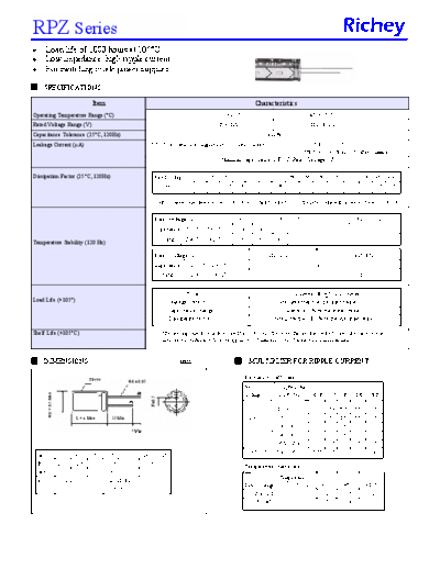 Richey [radial thru-hole] RPZ Series  . Electronic Components Datasheets Passive components capacitors Richey Richey [radial thru-hole] RPZ Series.pdf