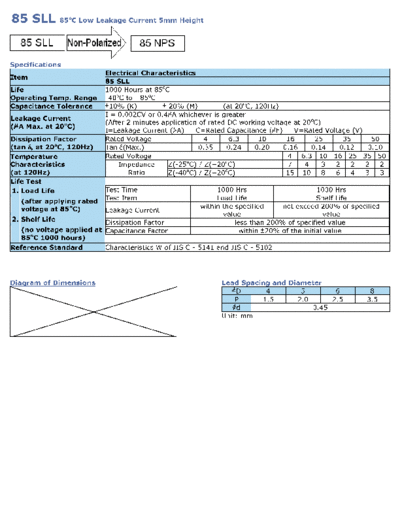 Wincap [radial thru-hole] 85SLL Series  . Electronic Components Datasheets Passive components capacitors Wincap Wincap [radial thru-hole] 85SLL Series.pdf