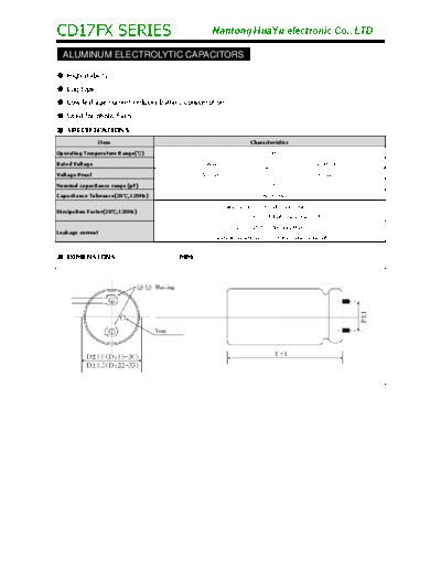 TF [Nantong Hua Yu] TF Hua-Yu [lug-terminal] CD17FX Series  . Electronic Components Datasheets Passive components capacitors TF [Nantong Hua Yu] TF Hua-Yu [lug-terminal] CD17FX Series.pdf