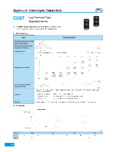 TL [Jiangxi Telexon] TL (2006)  [lug-terminal] CD27 Series  . Electronic Components Datasheets Passive components capacitors TL [Jiangxi Telexon] TL (2006)  [lug-terminal] CD27 Series.pdf