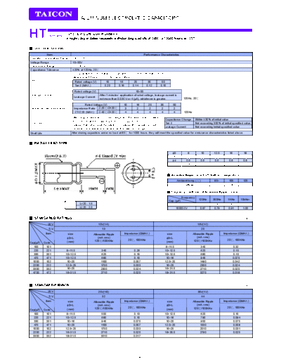 Taicon [radial thru-hole] HT Series  . Electronic Components Datasheets Passive components capacitors Taicon Taicon [radial thru-hole] HT Series.pdf