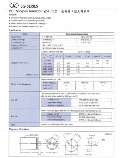 U-CAP [Yuan Feng] U-Cap [snap-in] SG Series  . Electronic Components Datasheets Passive components capacitors U-CAP [Yuan Feng] U-Cap [snap-in] SG Series.pdf