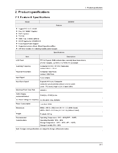Samsung Product Specification  Samsung Monitor Monitor 2493HM chassis LS24KIE Product Specification.pdf