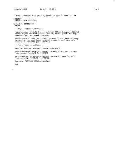 xerox SystemDefs.mesa Oct77  xerox mesa 3.0_1977 listing SystemDefs.mesa_Oct77.pdf
