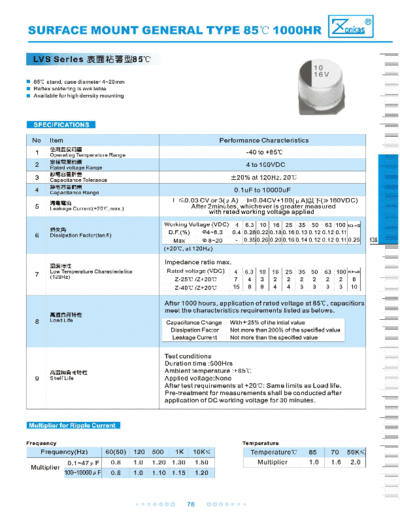 Zonkas [smd] LVS Series  . Electronic Components Datasheets Passive components capacitors Zonkas Zonkas [smd] LVS Series.pdf