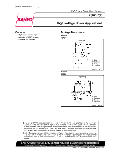 2 22sa1700  . Electronic Components Datasheets Various datasheets 2 22sa1700.pdf