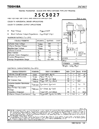 2 sc50 7  . Electronic Components Datasheets Various datasheets 2 22sc5027.pdf