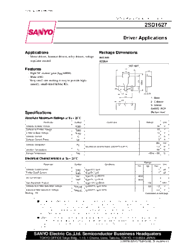 . Electronic Components Datasheets 22sd1627  . Electronic Components Datasheets Various datasheets 2 22sd1627.pdf