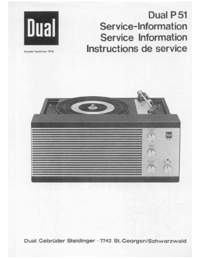 DUAL ve   p 51 service en de fr  . Rare and Ancient Equipment DUAL Audio P 51 ve_dual_p_51_service_en_de_fr.pdf