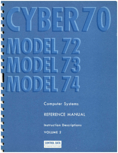 cdc 60347300B Cyber70RefVol2 Mar71  . Rare and Ancient Equipment cdc cyber cyber_70 60347300B_Cyber70RefVol2_Mar71.pdf