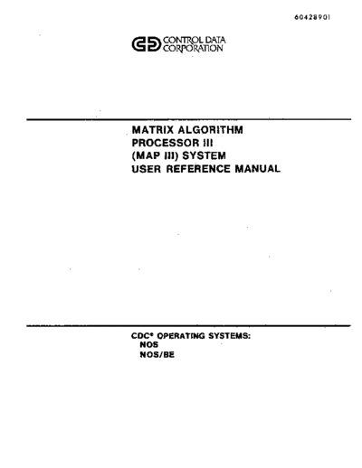 cdc 60428901D Matrix Algorithm Processor III System User Reference Jul78 . Rare and Ancient Equipment cdc cyber map 60428901D_Matrix_Algorithm_Processor_III_System_User_Reference_Jul78.pdf