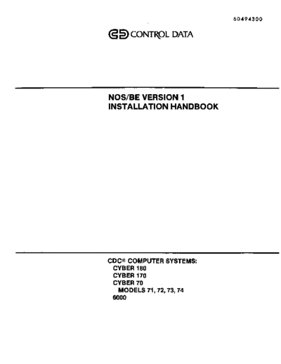 cdc 60494300AB NOS BE Version 1 Installation Handbook Dec86  . Rare and Ancient Equipment cdc cyber nos 60494300AB_NOS_BE_Version_1_Installation_Handbook_Dec86.pdf