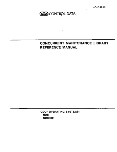 cdc 60455980V Concurrent Maintenance Library Reference Aug87 . Rare and Ancient Equipment cdc cyber software 60455980V_Concurrent_Maintenance_Library_Reference_Aug87.pdf