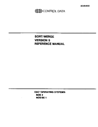 cdc 60484800D Sort Merge Version 5 Reference Sep86  . Rare and Ancient Equipment cdc cyber software 60484800D_Sort_Merge_Version_5_Reference_Sep86.pdf