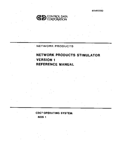 cdc 60480500D Network Products Stimulator Version 1 Reference Aug79 . Rare and Ancient Equipment cdc cyber software 60480500D_Network_Products_Stimulator_Version_1_Reference_Aug79.pdf
