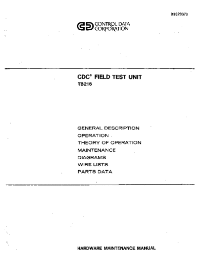cdc 83323370F+updG TB216 Field Test Unit Hardware Maintenance Nov81 . Rare and Ancient Equipment cdc discs tester 83323370F+updG_TB216_Field_Test_Unit_Hardware_Maintenance_Nov81.pdf