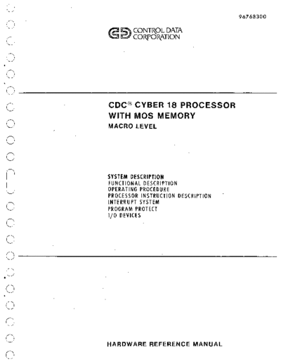 cdc 96768300B Cyber 18 MOS Processor Macro Level Hardware Reference Sep77 . Rare and Ancient Equipment cdc 1700 cyber_18 96768300B_Cyber_18_MOS_Processor_Macro_Level_Hardware_Reference_Sep77.pdf